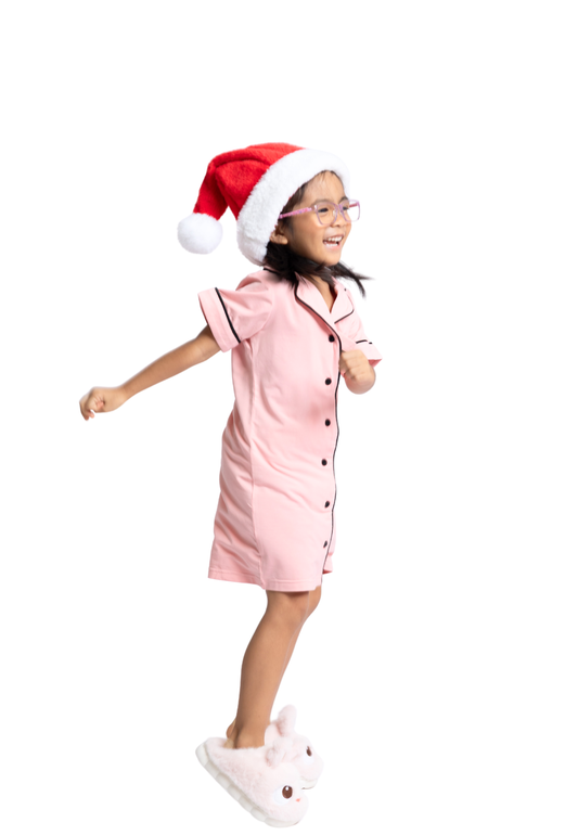 Ultra Soft Butter Bamboo Pajama Dress for Kids in Peach Embrace