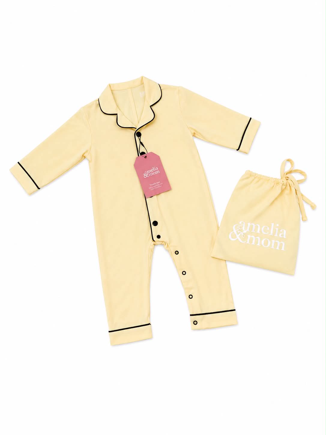 Mom + Mini Butter Bamboo Pajama Shorts Set in Butter Yellow