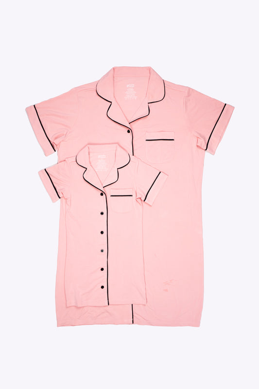 MOM and Kid Bundle Peach Embrace Pajama Dress