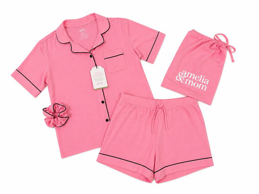 PREORDER: Ultra Soft Butter Bamboo Pajama Shorts in Bubble Gum Pink - Delivery 2nd week of August