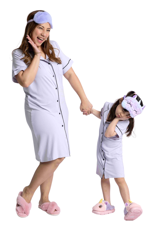 Ultra Soft Butter Bamboo Pajama Dress in Lilac Dream