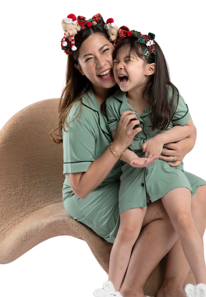 Ultra Soft Butter Bamboo Pajama Dress for Kids in Sage Green