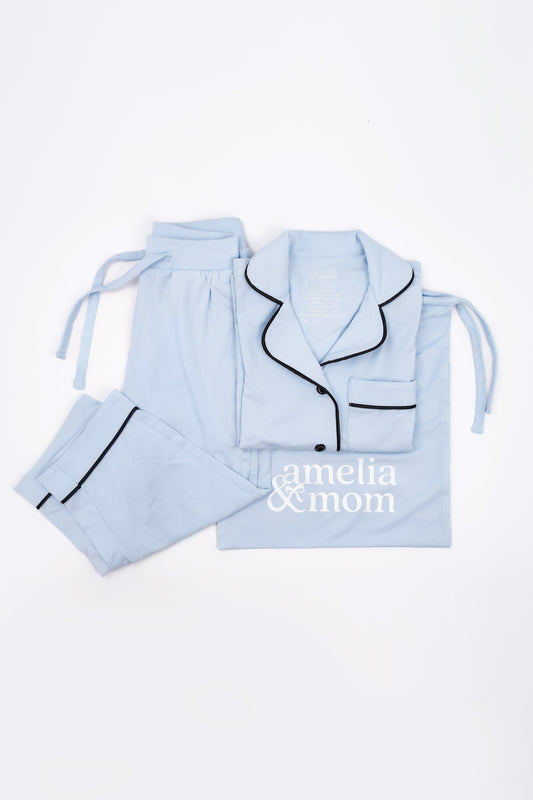 Ultra Soft Butter Bamboo Pajama Set for Kids in Cuddle Blue