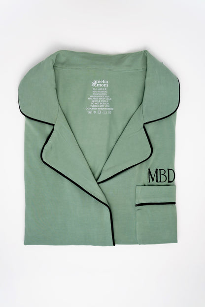 Ultra Soft Butter Bamboo Pajama Dress for Kids in Sage Green