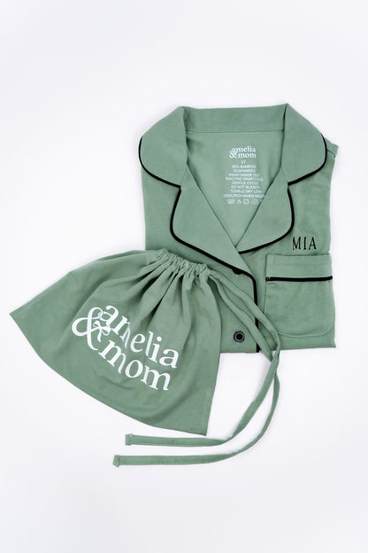 Ultra Soft Butter Bamboo Pajama Dress for Kids in Sage Green