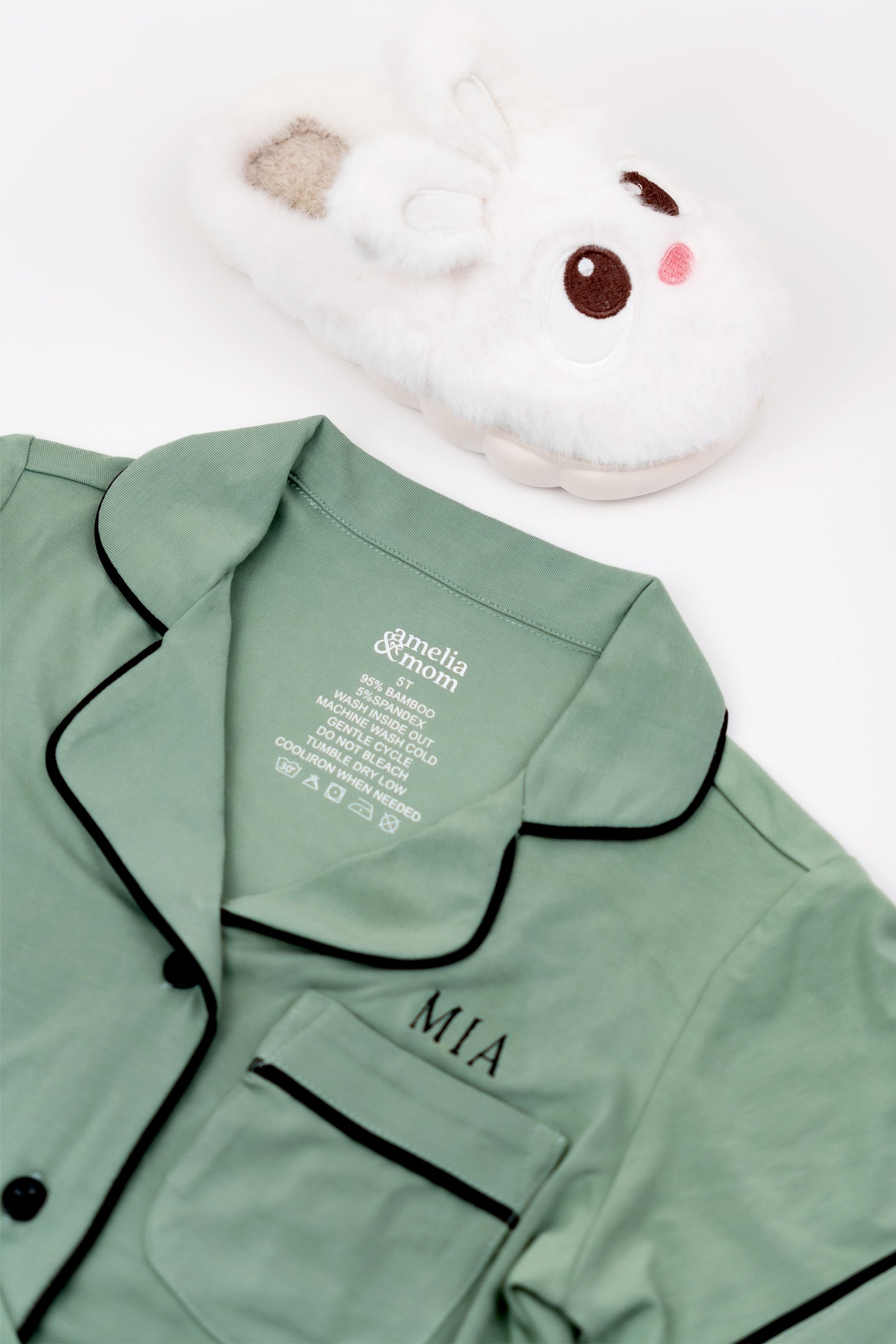 Ultra Soft Butter Bamboo Pajama Dress for Kids in Sage Green