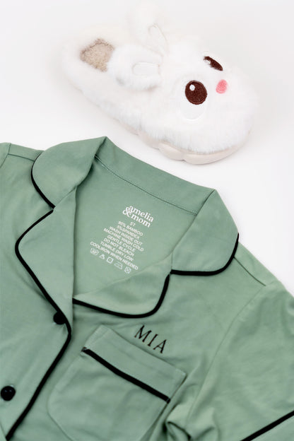 Ultra Soft Butter Bamboo Pajama Dress for Kids in Sage Green