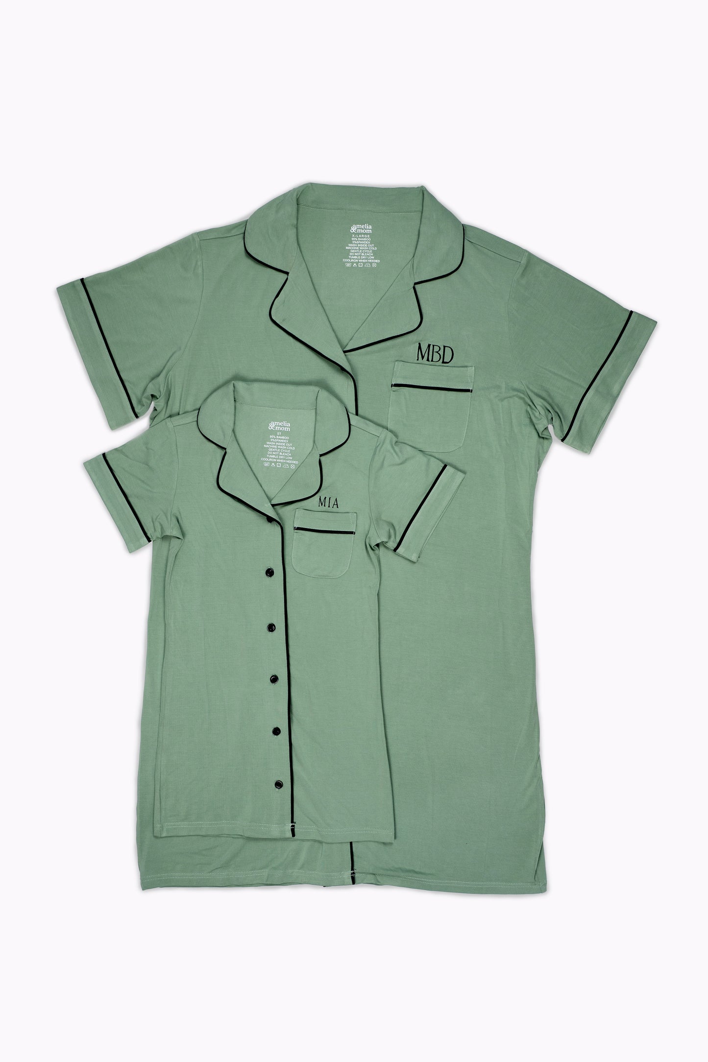 Ultra Soft Butter Bamboo Pajama Dress for Kids in Sage Green