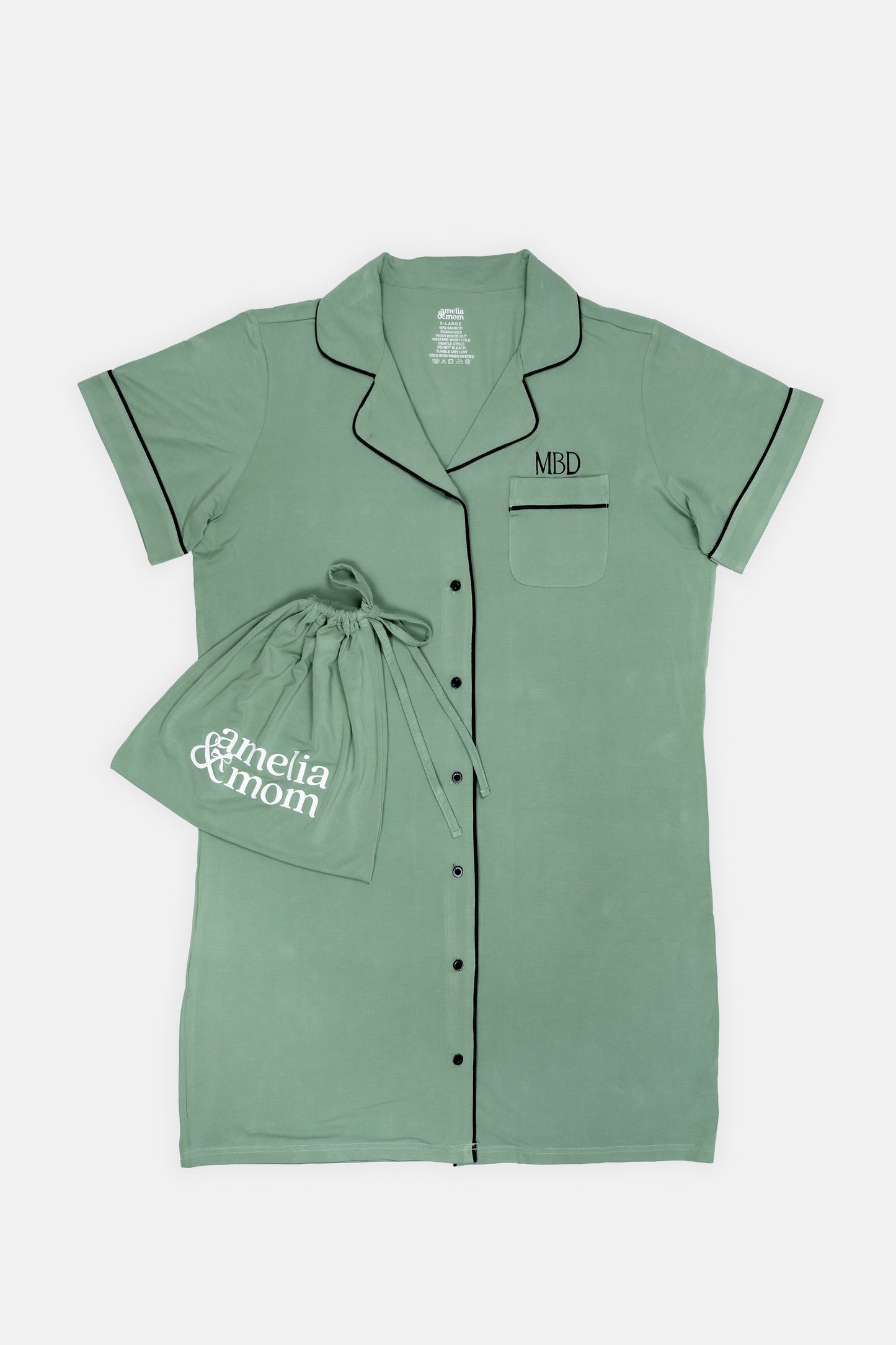 Ultra Soft Butter Bamboo Pajama Dress in Sage Kiss