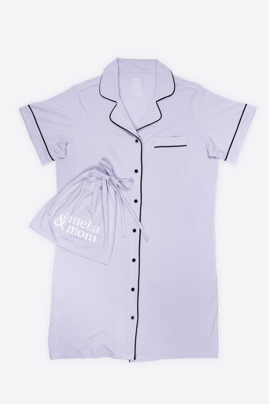 Ultra Soft Butter Bamboo Pajama Dress in Lilac Dream