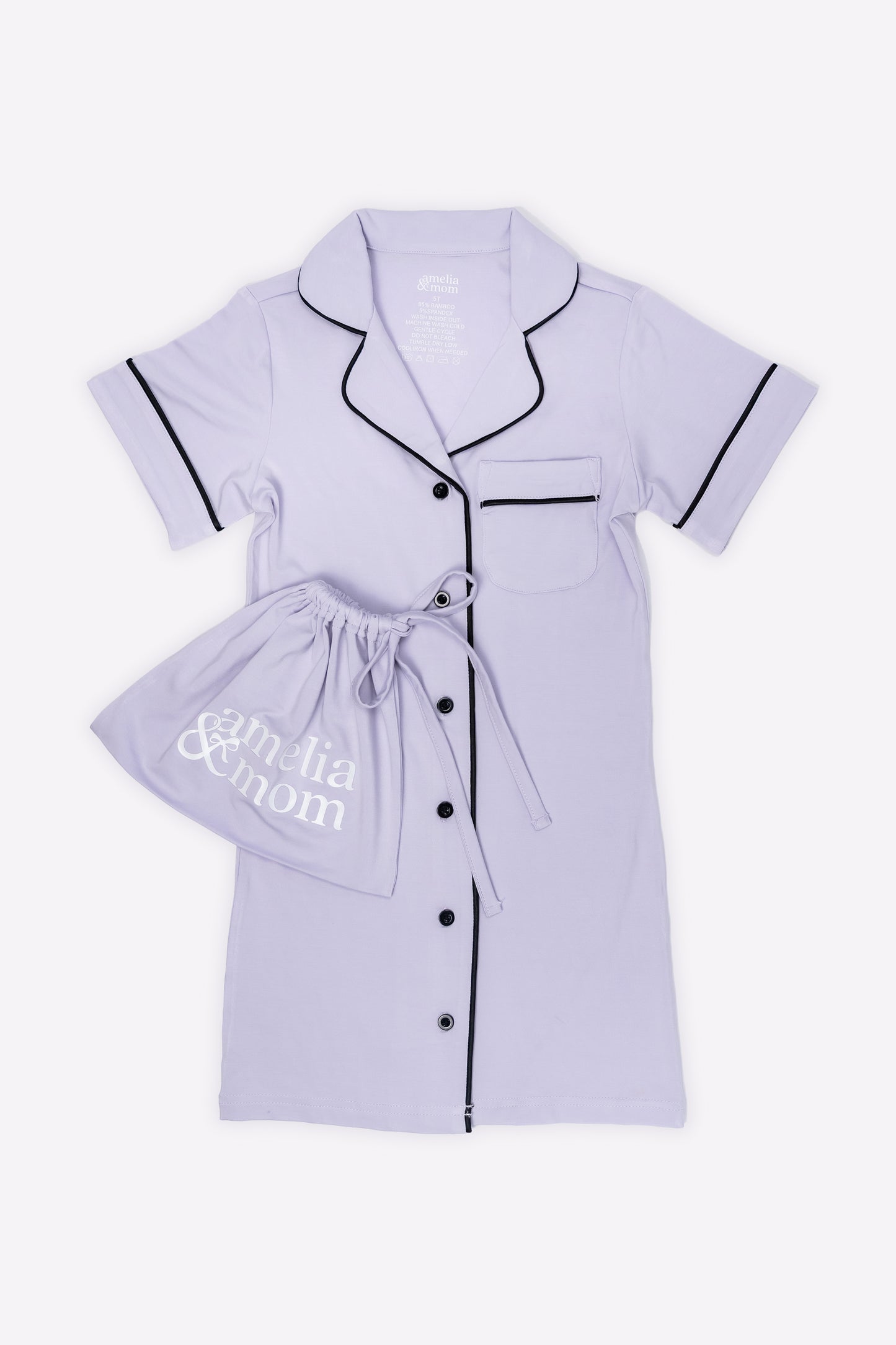 Ultra Soft Butter Bamboo Pajama Dress for Kids in Lilac Dream
