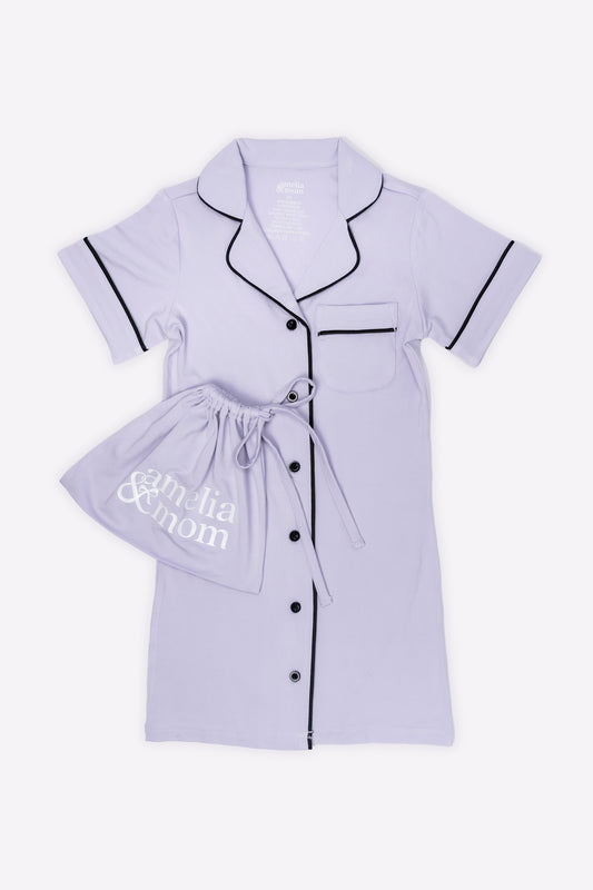 Ultra Soft Butter Bamboo Pajama Dress for Kids in Lilac Dream