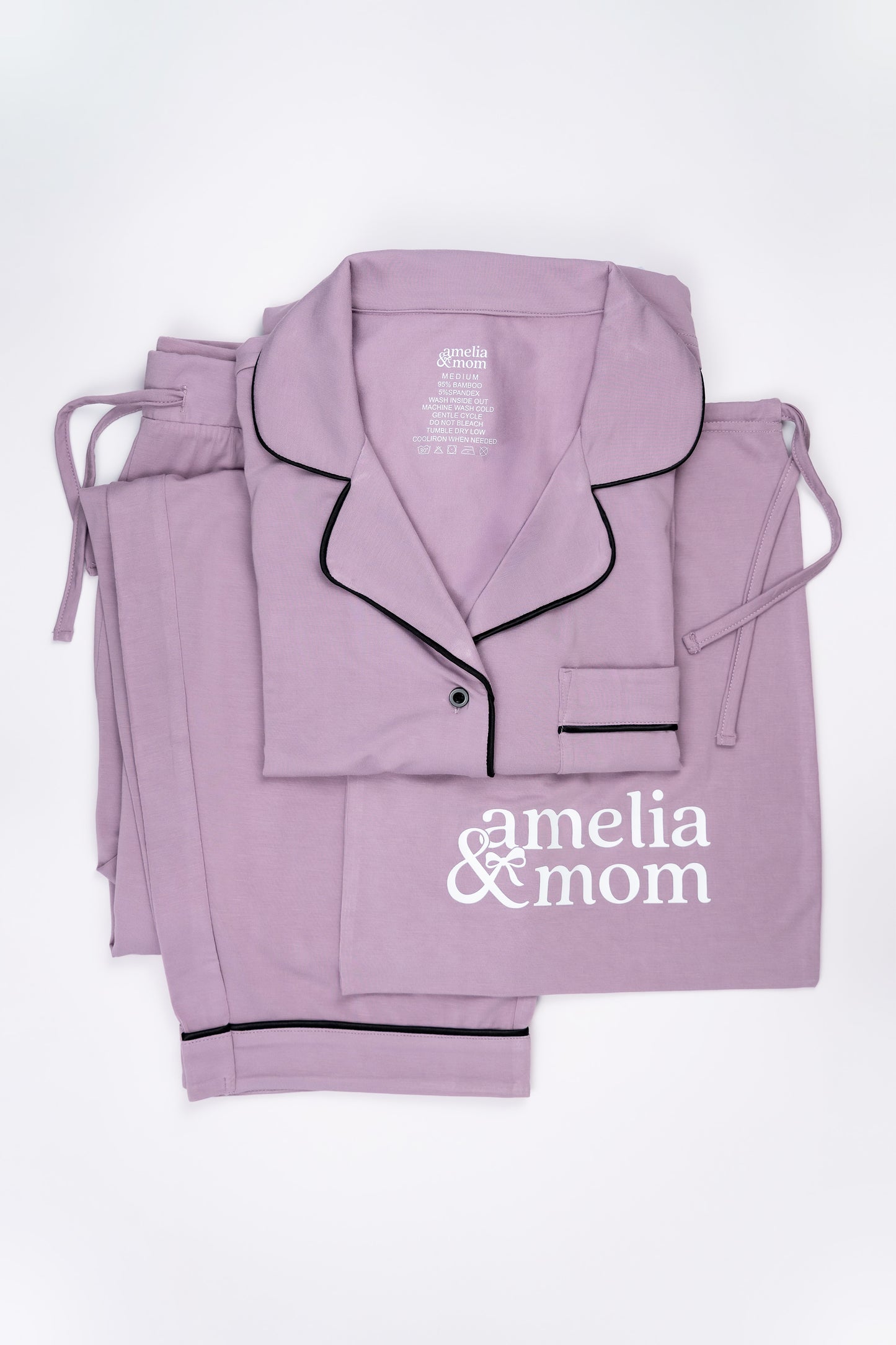 Ultra Soft Butter Bamboo Pajama Pants Set in Dreamy Mauve