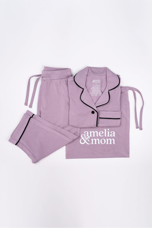 Ultra Soft Butter Bamboo Pajama Set for Kids in Dreamy Mauve