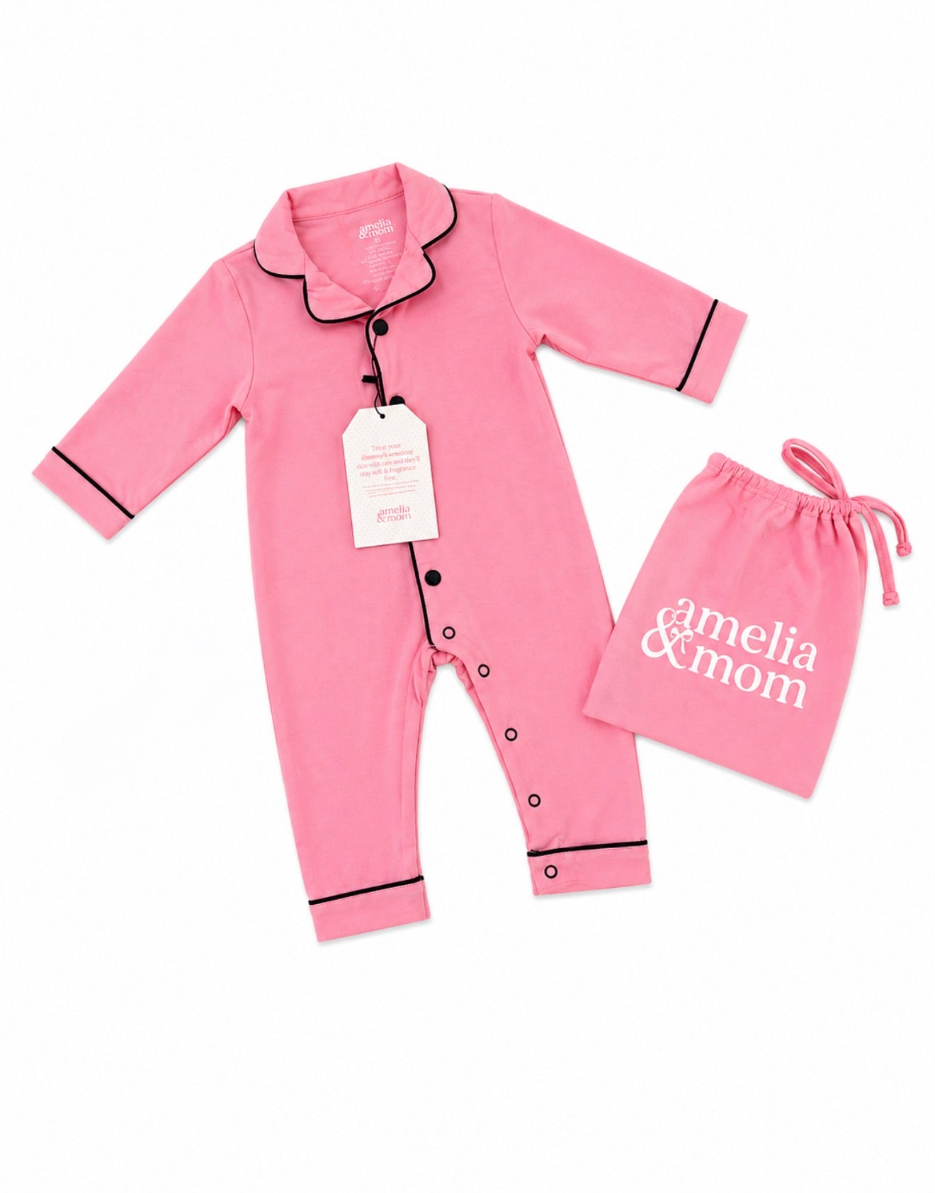 PREORDER: Ultra Soft Butter Bamboo Pajama Onesie in Bubble Gum Pink -  Delivery 1st week of June