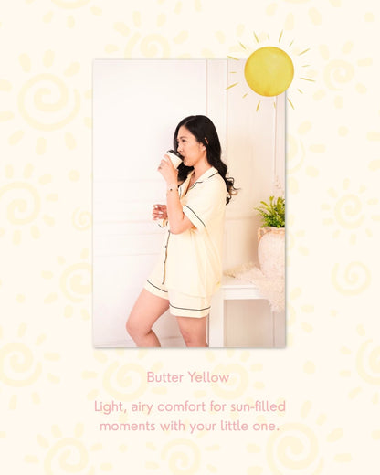 Ultra Soft Butter Bamboo Pajama Shorts Set in Butter Yellow