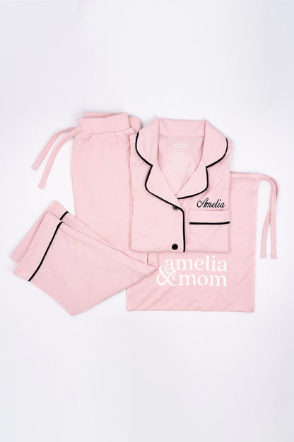 MOM and Kid Bundle Rose Embrace Pajama Set