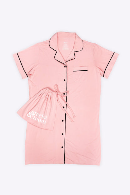 Ultra Soft Butter Bamboo Pajama Dress in Peach Embrace