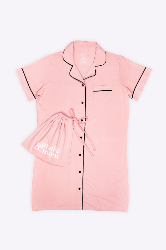 Ultra Soft Butter Bamboo Pajama Dress in Peach Embrace