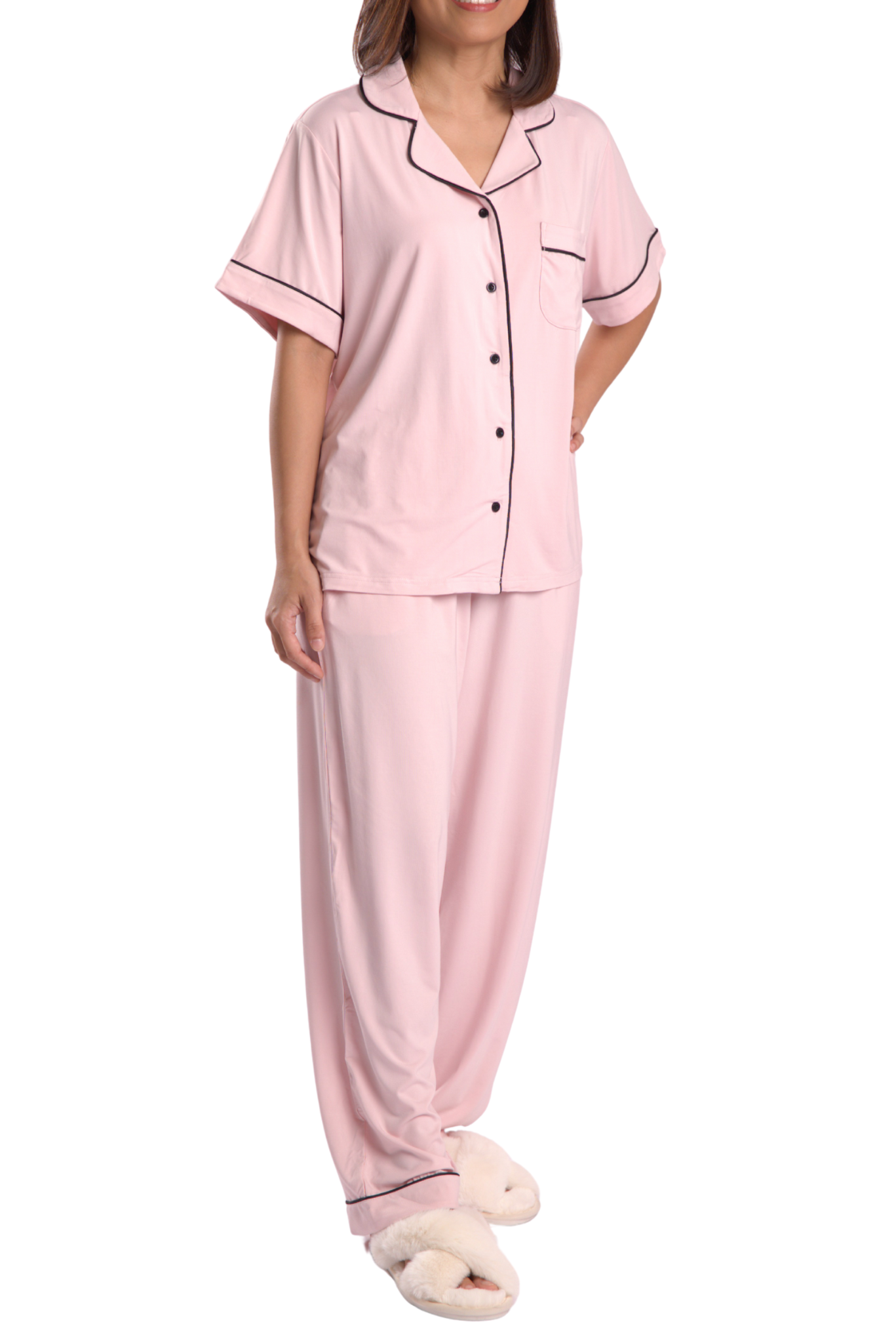 Rose Embrace Ultra Soft Butter Bamboo Pajama Pants Set.