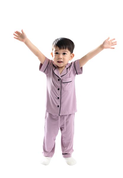 Ultra Soft Butter Bamboo Pajama Set for Kids in Dreamy Mauve