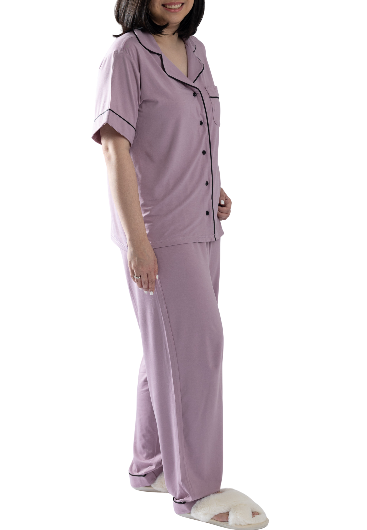 Ultra Soft Butter Bamboo Pajama Pants Set in Dreamy Mauve